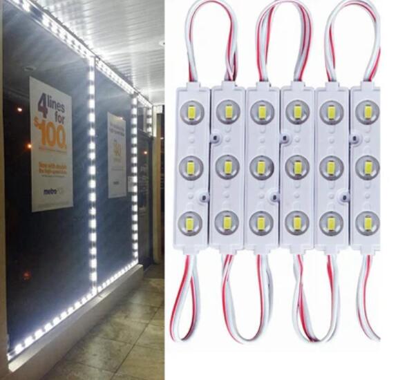 (image for) 20pcs/pack LED Modules String with 5730 3 LED 160°Beam DC12V 90LM 1.5W Module Light Waterproof IP67 with Adhesive Tape Back